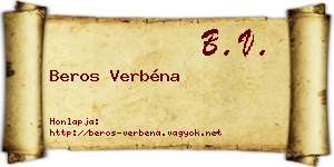 Beros Verbéna névjegykártya